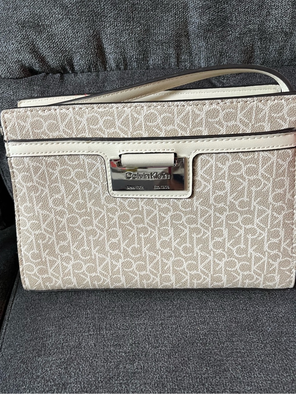 Calvin Klein Beige Logo Crossbody Bag